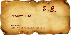 Probst Emil névjegykártya