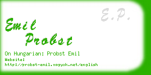 emil probst business card